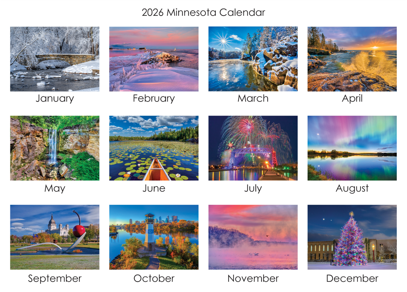 2026 calendar, Minnesota
