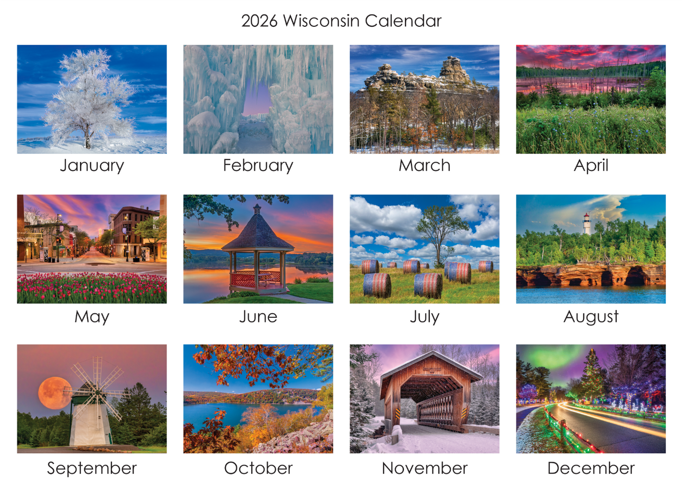 2026 calendar, Wisconsin